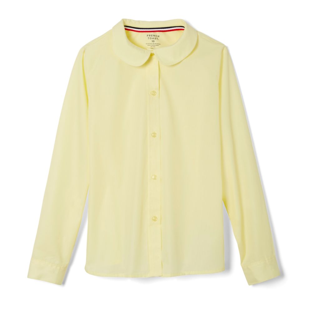 French Toast Blusa de manga larga con cuello Peter Pan para niñas