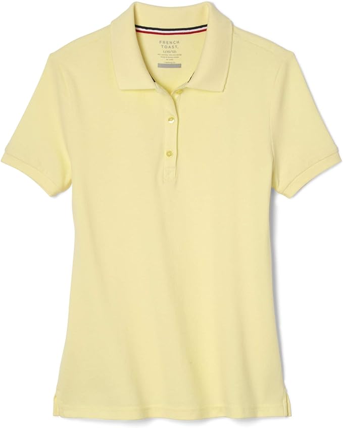 French Toast Girls Short Sleeve Fitted Stretch Pique Polo