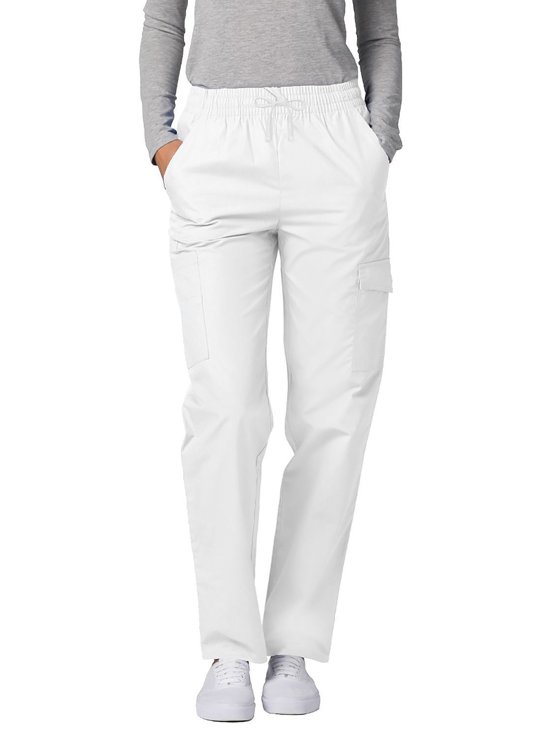 Pantalones de uniforme médico cargo unisex Adar Universal Petite con múltiples bolsillos