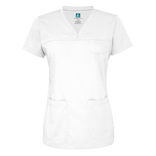 Adar Indulgence Stitched Curved V-Scrub Top