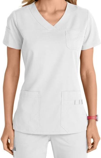 NRG 5-Pocket Yoke Lapover V-Neck Scrub Top