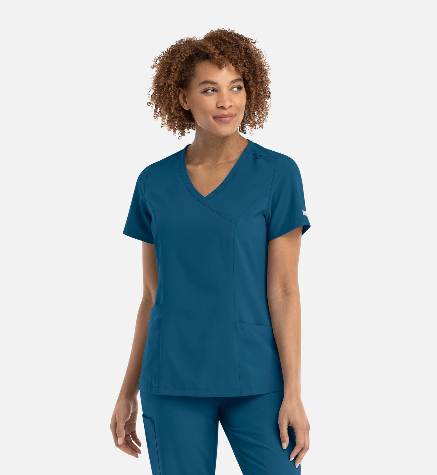 Maevn Momentum Mock Wrap Scrub Top