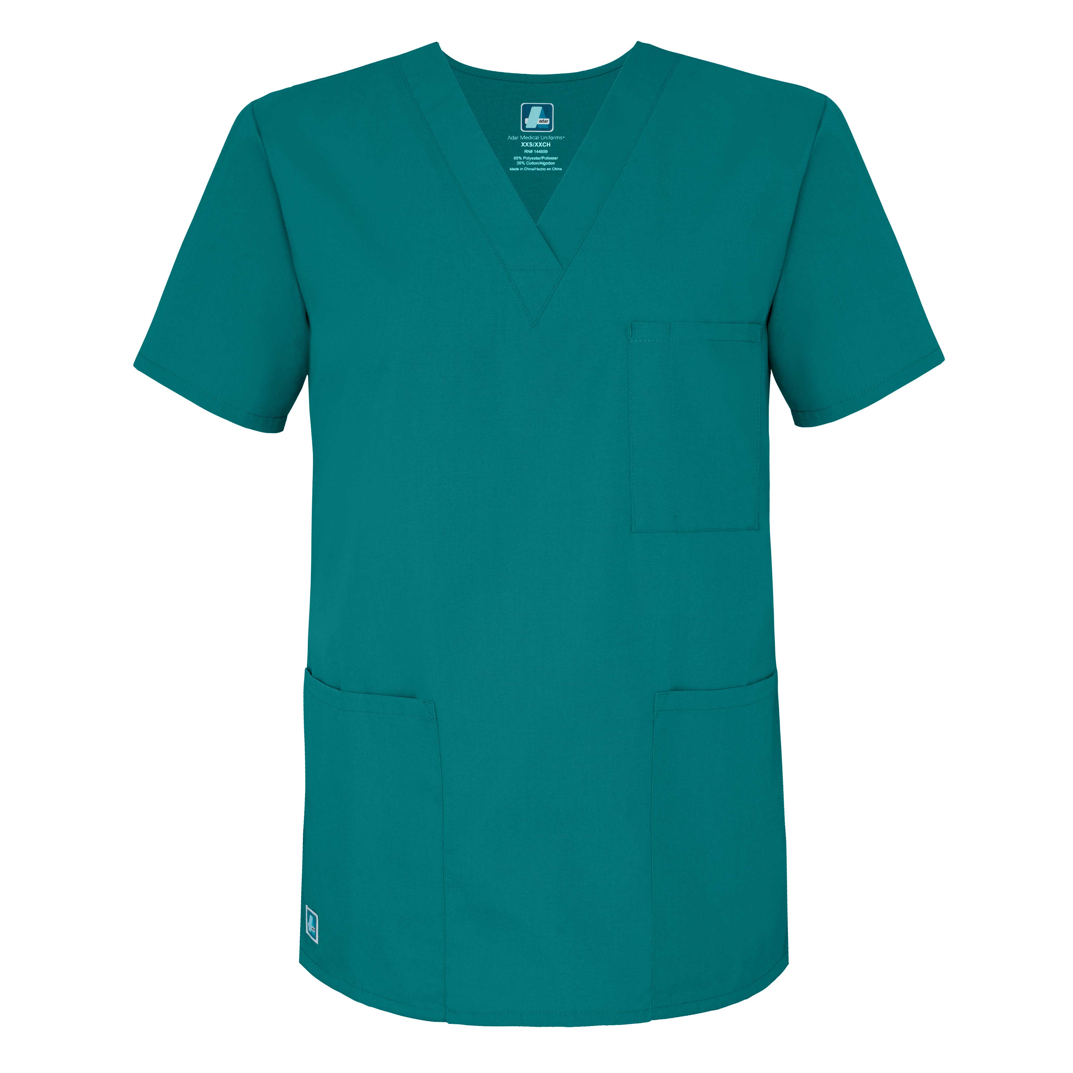 Adar Uniforms Uniformes Médicaux Unisexe Col V Tunique 3 Poches