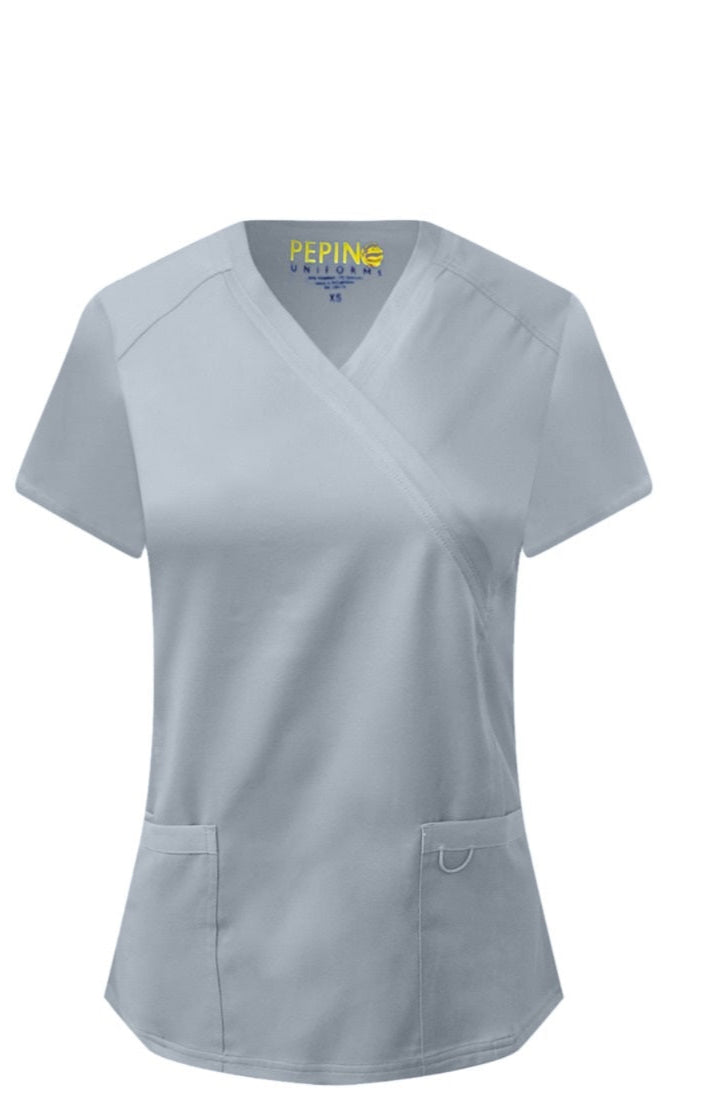 Pepino Uniforms Mock Wrap Top