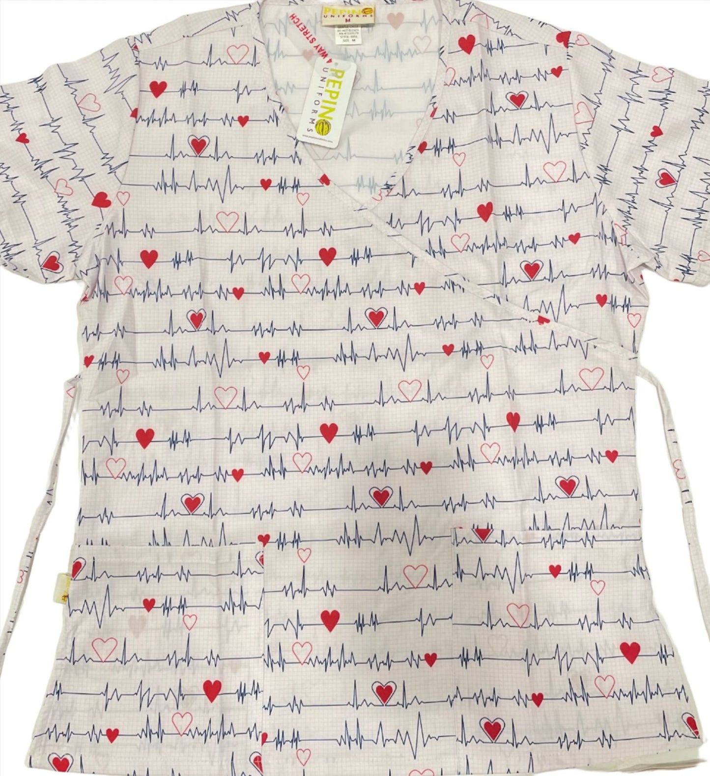 Haut d'uniforme Pepino bleu imprimé EKG