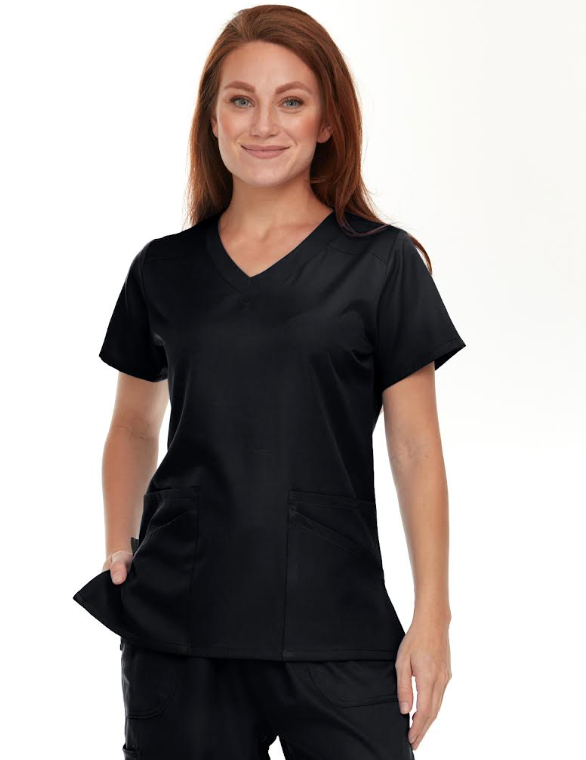 Blusa médica con escote en V redondo de Pepino Uniforms