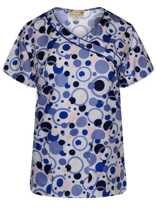 Haut de gommage Pepino Uniforms imprimé à pois avec liseré royal