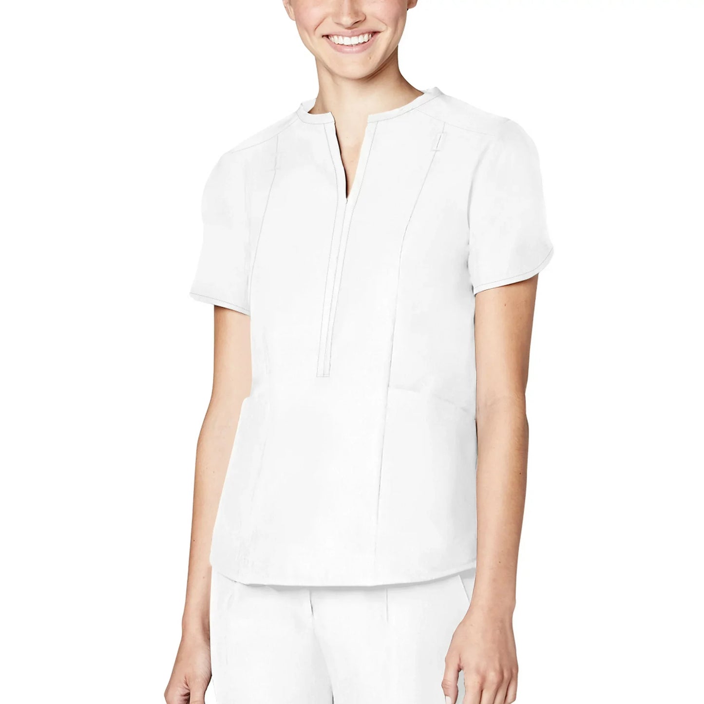 Adar Pro Tailored Notch Neck Scrub Top