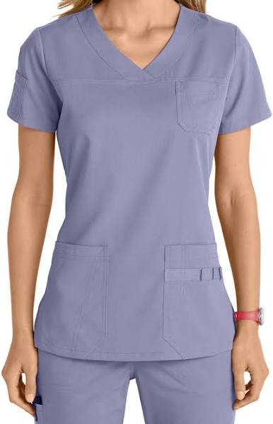 NRG 5-Pocket Yoke Lapover V-Neck Scrub Top