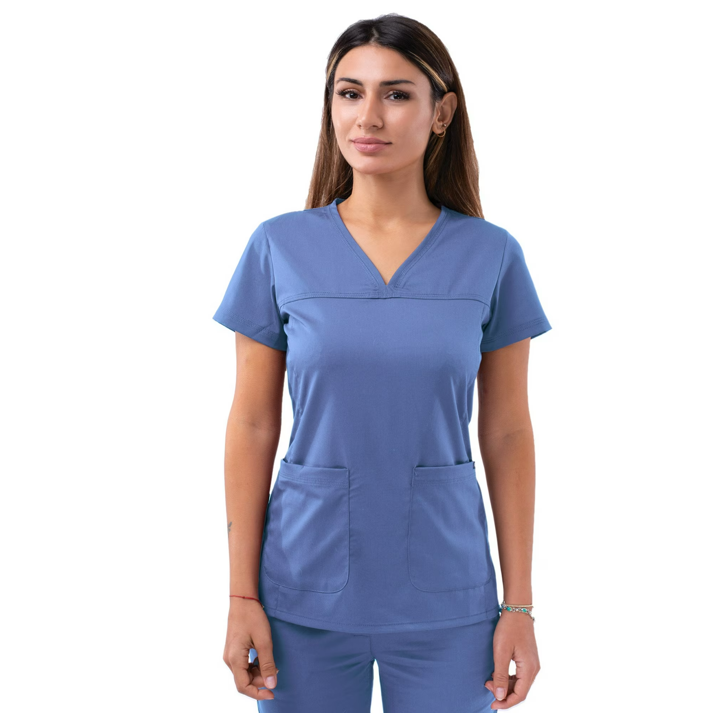 Blusa médica Adar Pro con escote en V y corazón
