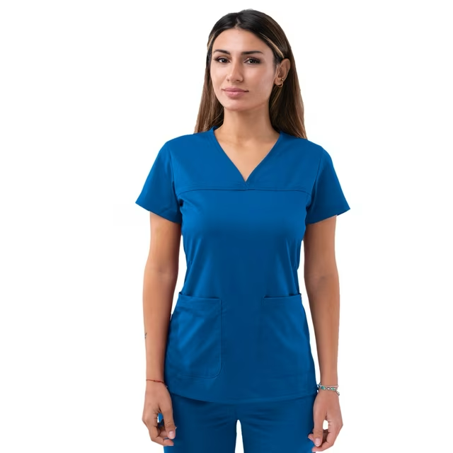 Blusa médica Adar Pro con escote en V y corazón