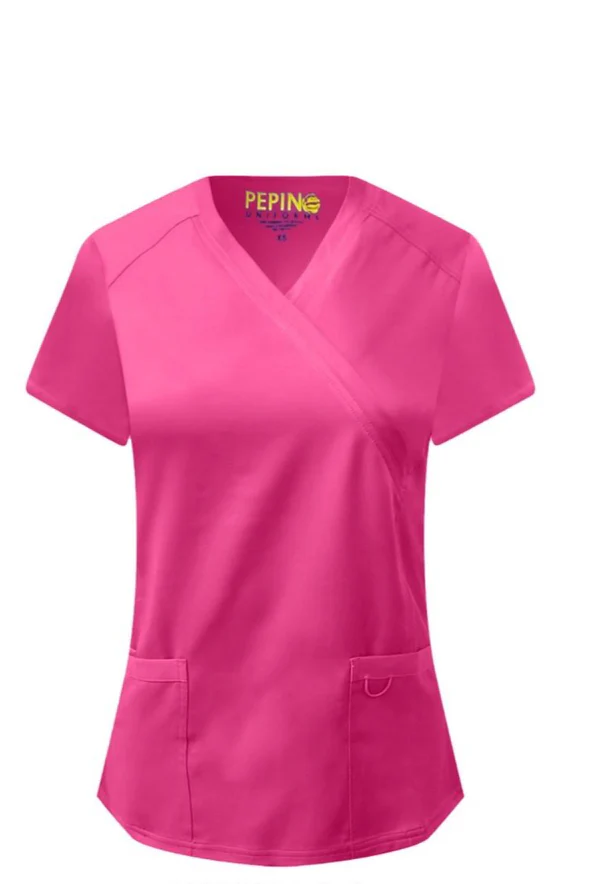 Pepino Uniforms Mock Wrap Top