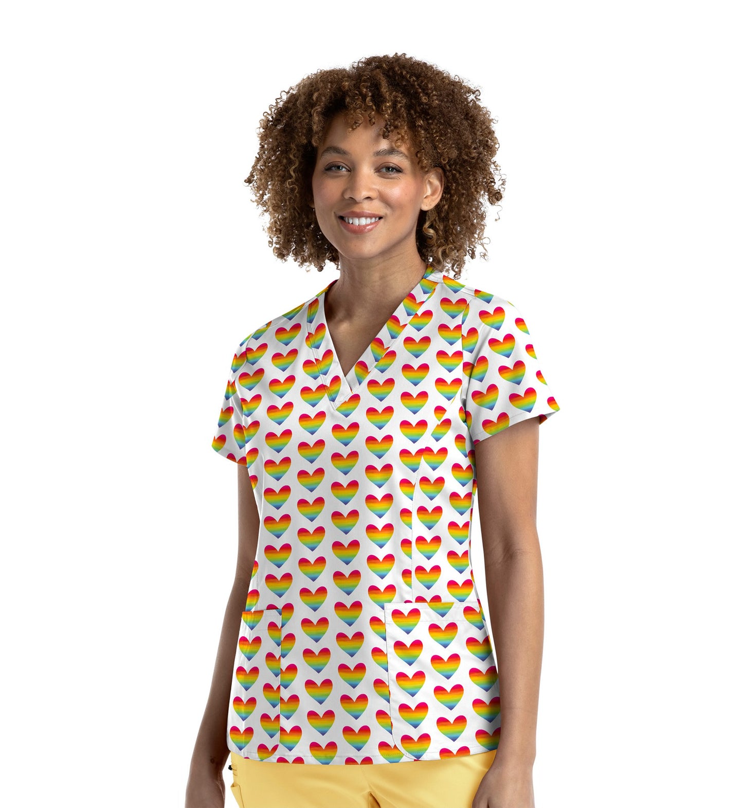 Maevn Prints V-Neck Printed Scrub Top