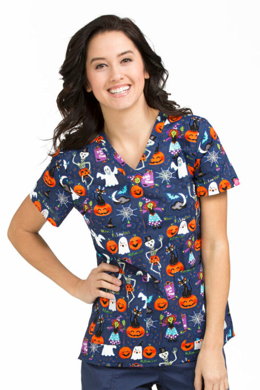 Tunique de gommage imprimée Halloween Med Couture Anna Boo Bash