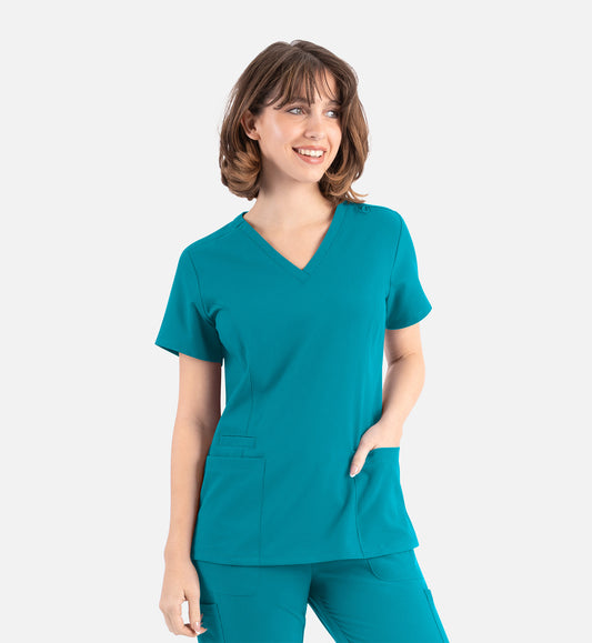 Maevn Momentum Double V-Neck Scrub Top
