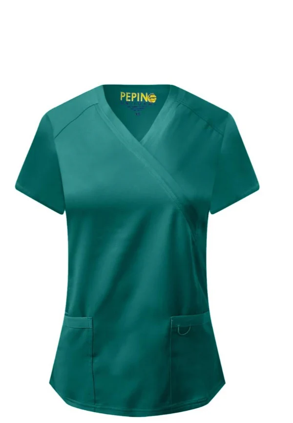 Pepino Uniforms Mock Wrap Top