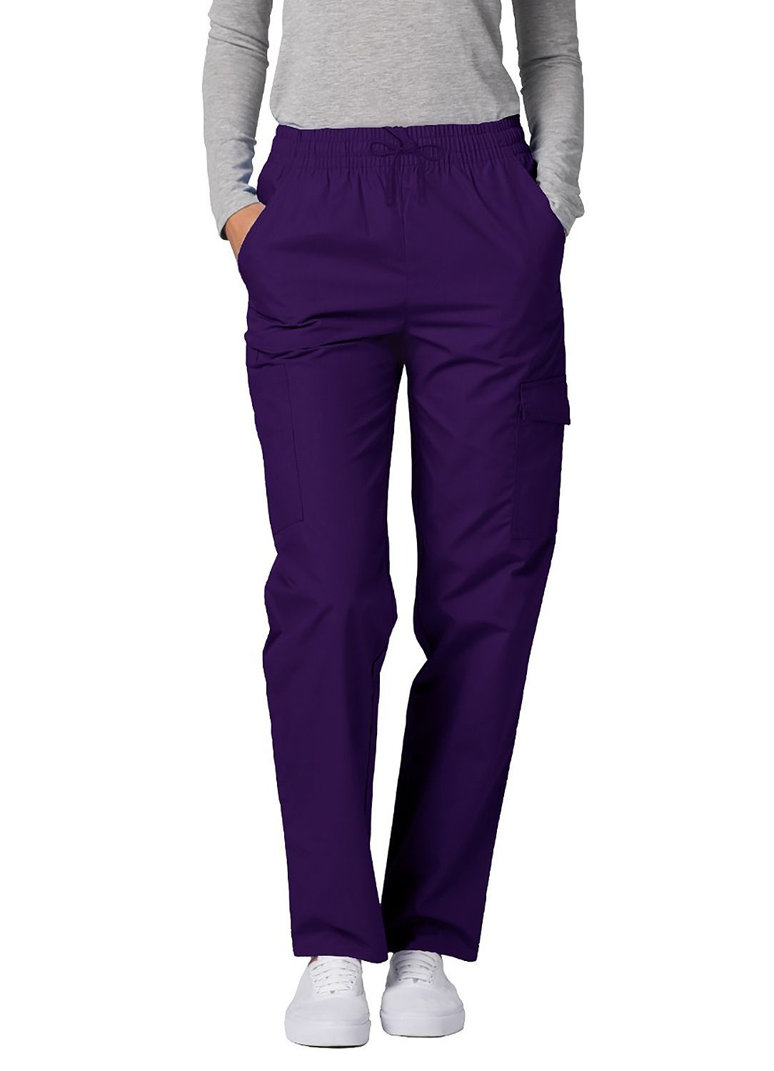 Pantalones de uniforme médico cargo unisex Adar Universal Petite con múltiples bolsillos
