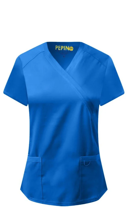 Pepino Uniforms Mock Wrap Top