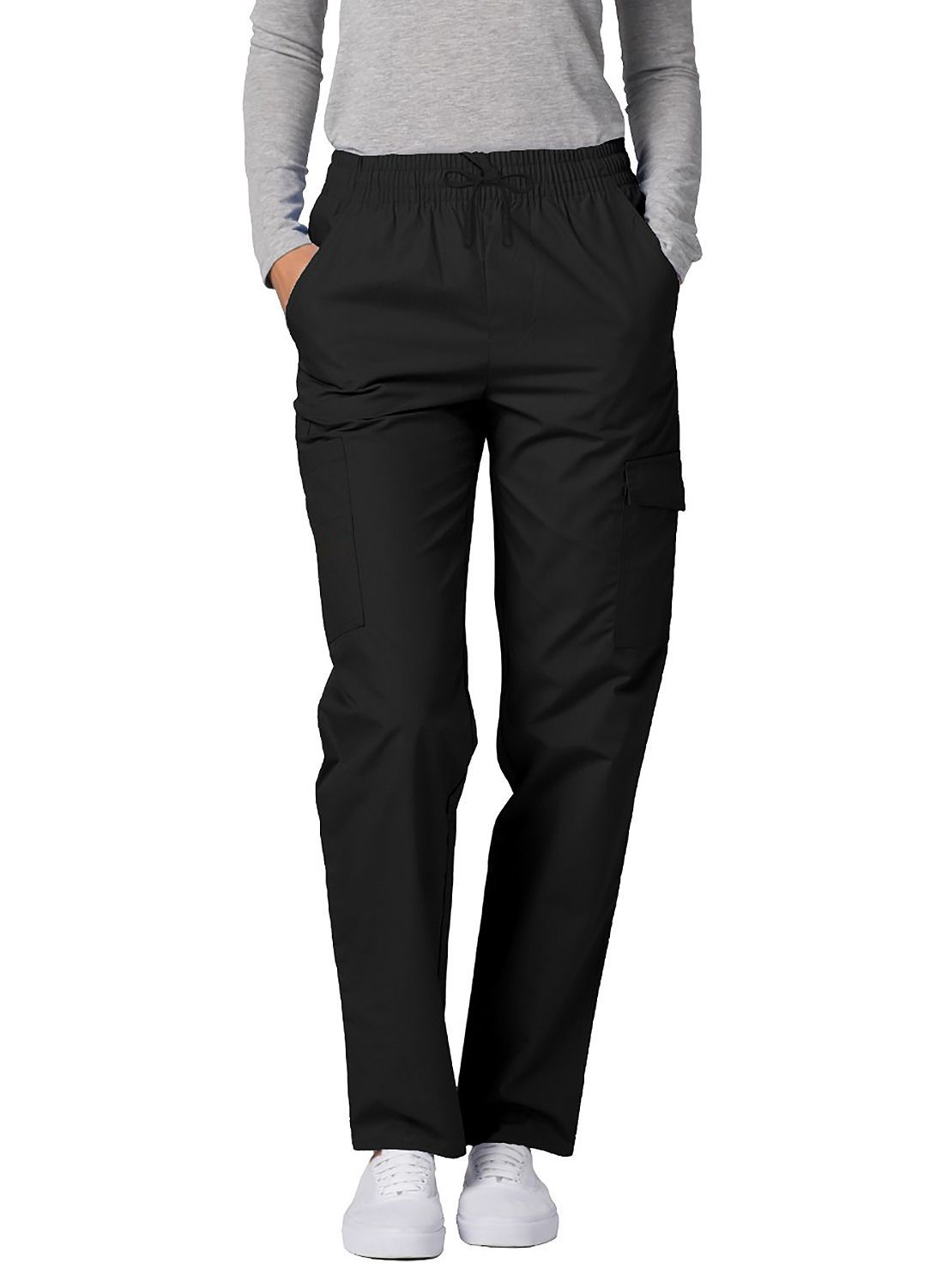 Pantalones de uniforme médico cargo unisex Adar Universal Petite con múltiples bolsillos