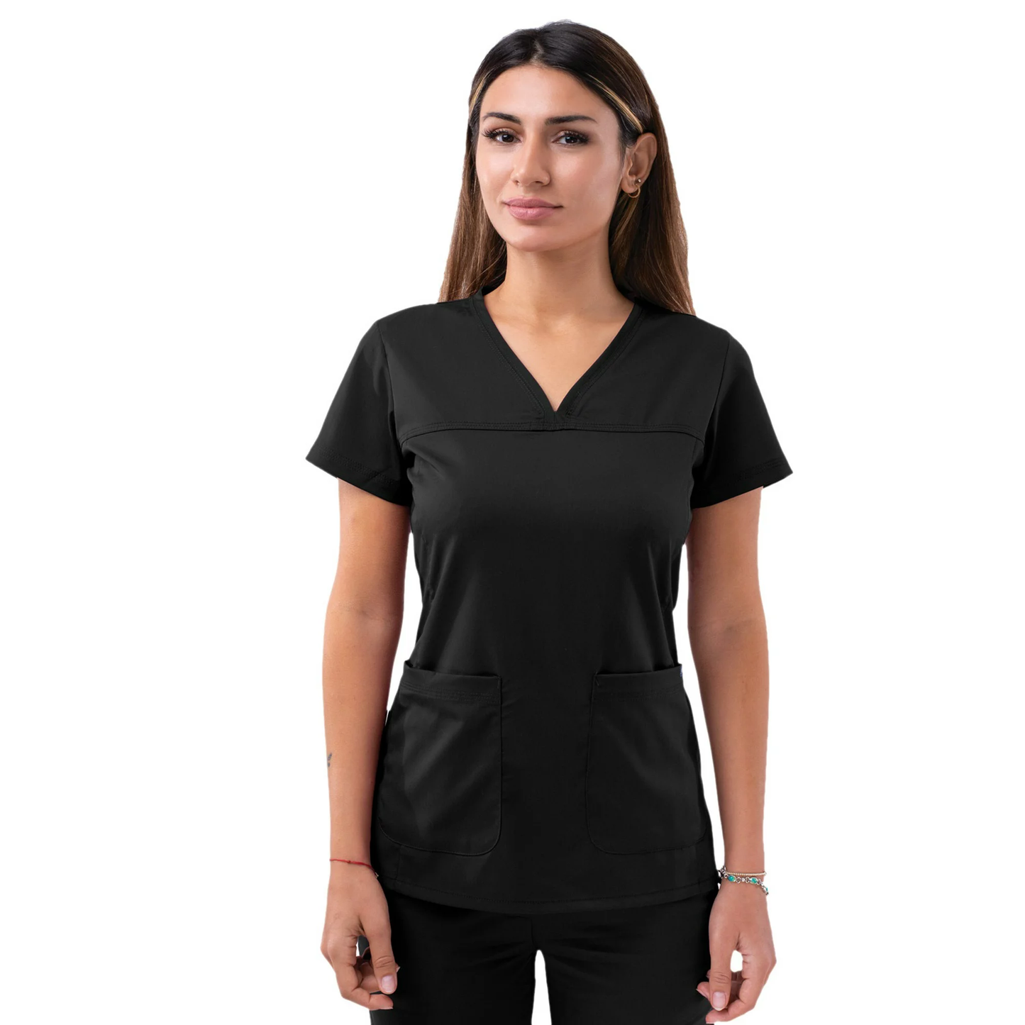 Blusa médica Adar Pro con escote en V y corazón