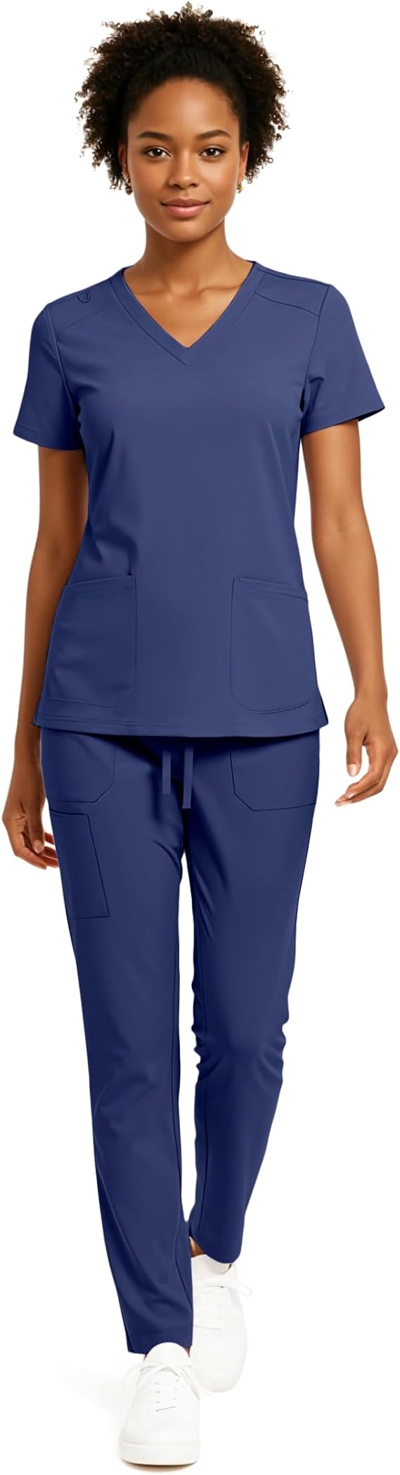 Hey Medical V-Neck Top Tapered Leg Pants Scrub Set
