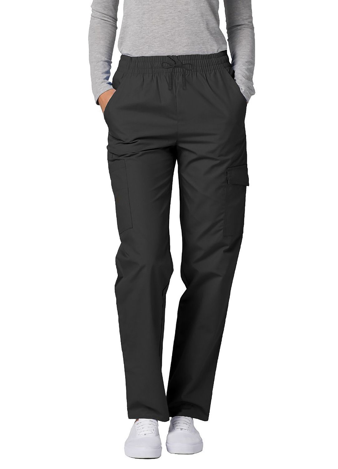 Pantalones de uniforme médico cargo unisex Adar Universal Petite con múltiples bolsillos