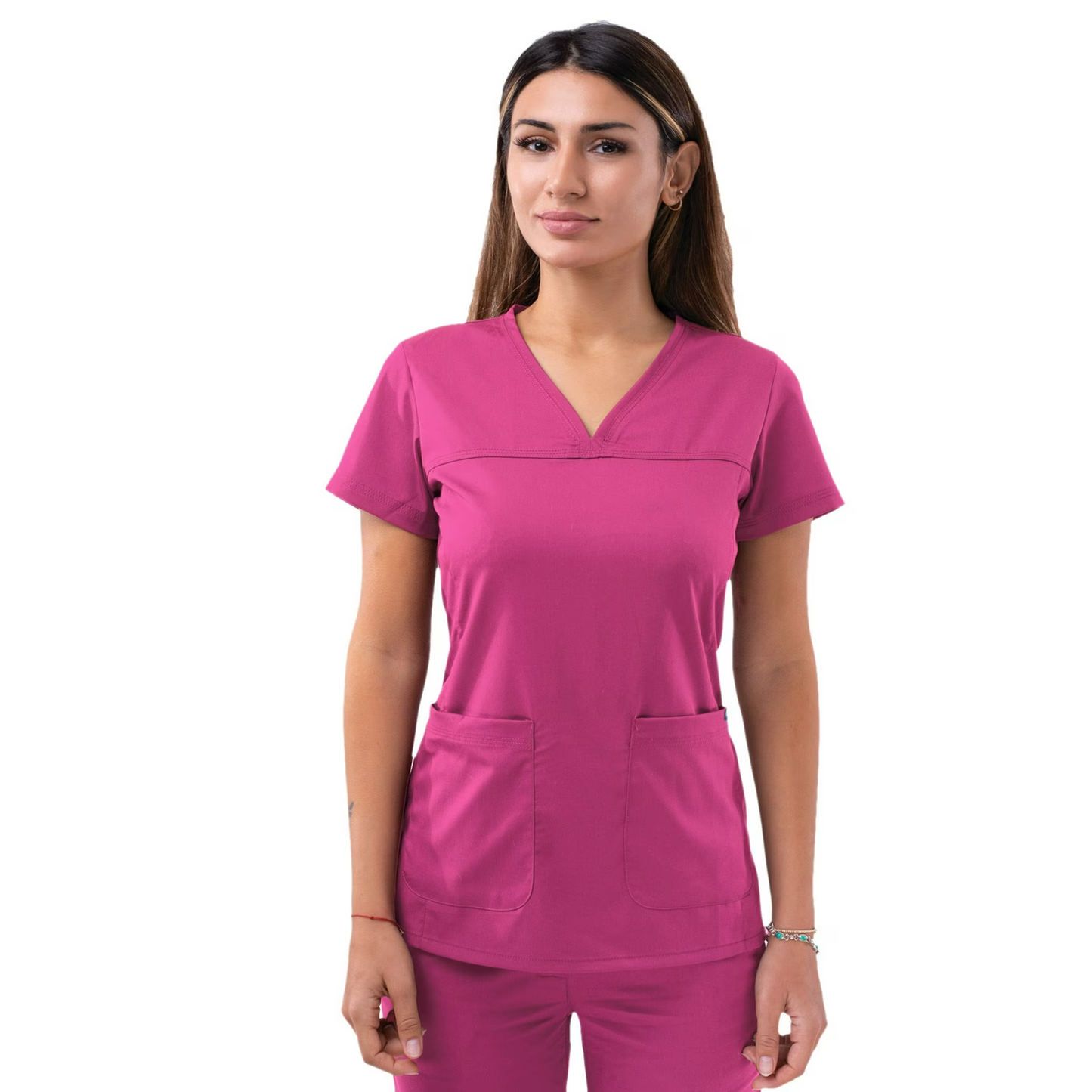 Blusa médica Adar Pro con escote en V y corazón