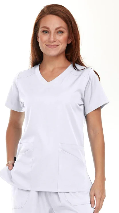 Blusa médica con escote en V redondo de Pepino Uniforms