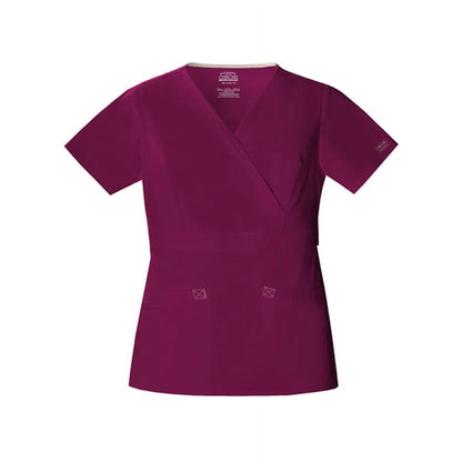 Cherokee Workwear Core Stretch Mock Wrap Scrub Top