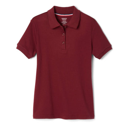 French Toast Polo entrelazado de manga corta para niñas con cuello picot