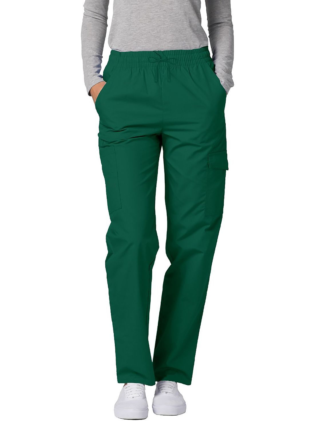 Pantalones de uniforme médico cargo unisex Adar Universal Petite con múltiples bolsillos