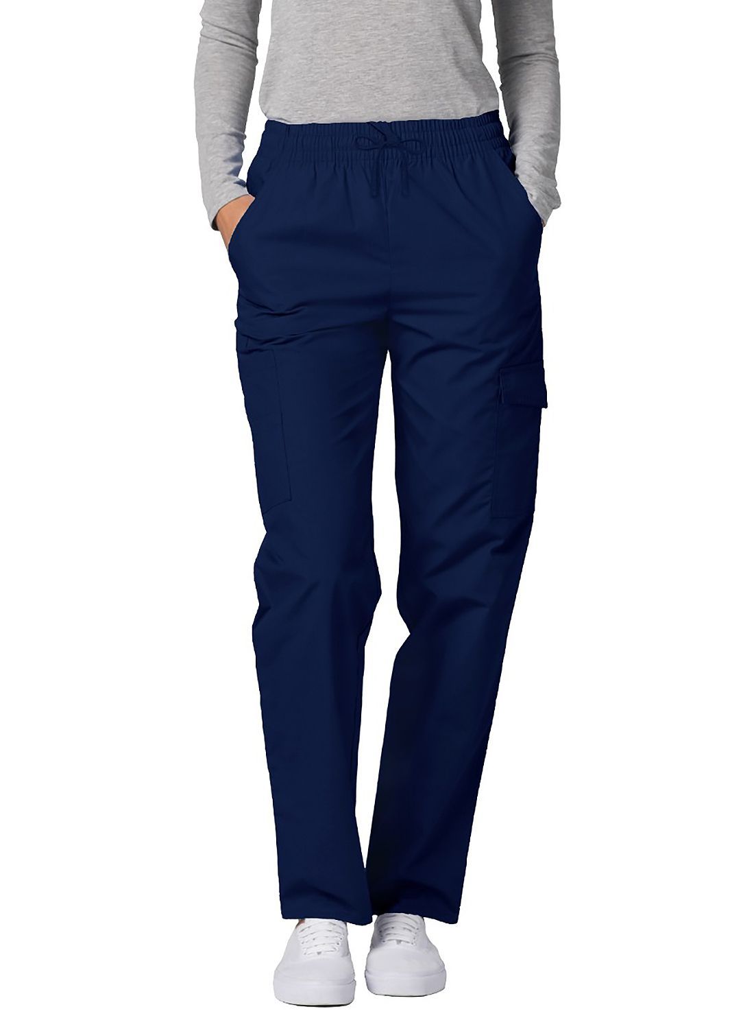 Pantalones de uniforme médico cargo unisex Adar Universal Petite con múltiples bolsillos