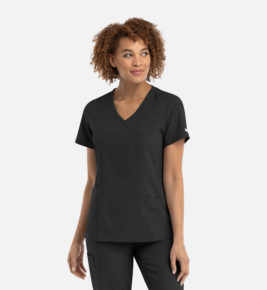 Maevn Momentum Mock Wrap Scrub Top
