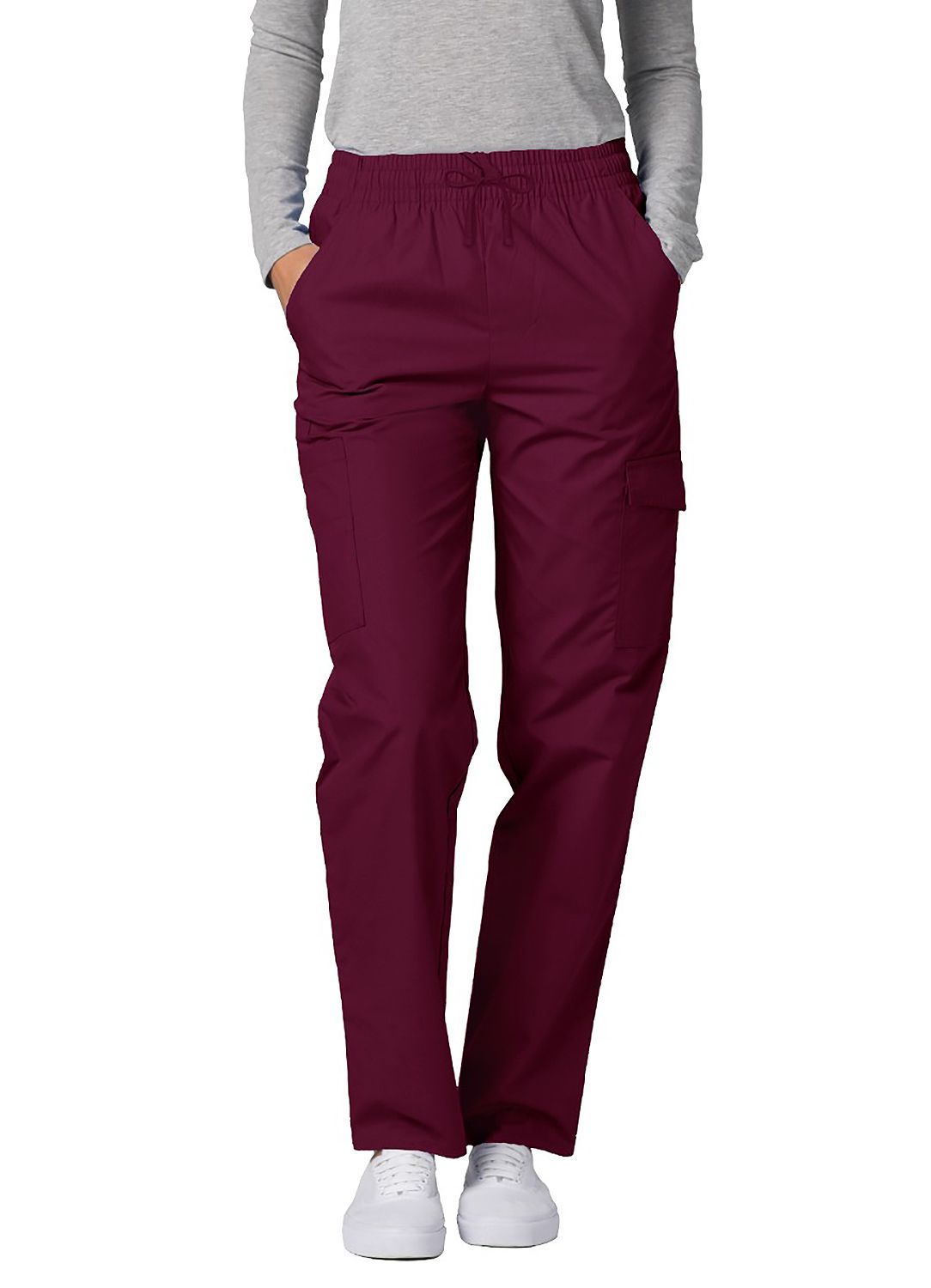 Pantalones de uniforme médico cargo unisex Adar Universal Petite con múltiples bolsillos